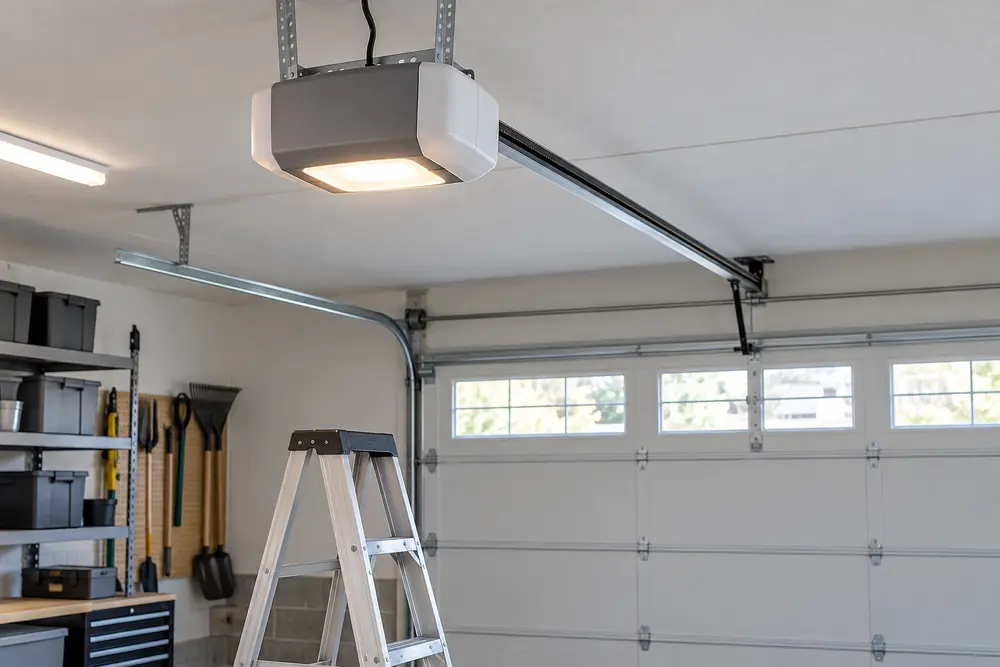opener repair scene on an unbranded garage door in a Colorado home