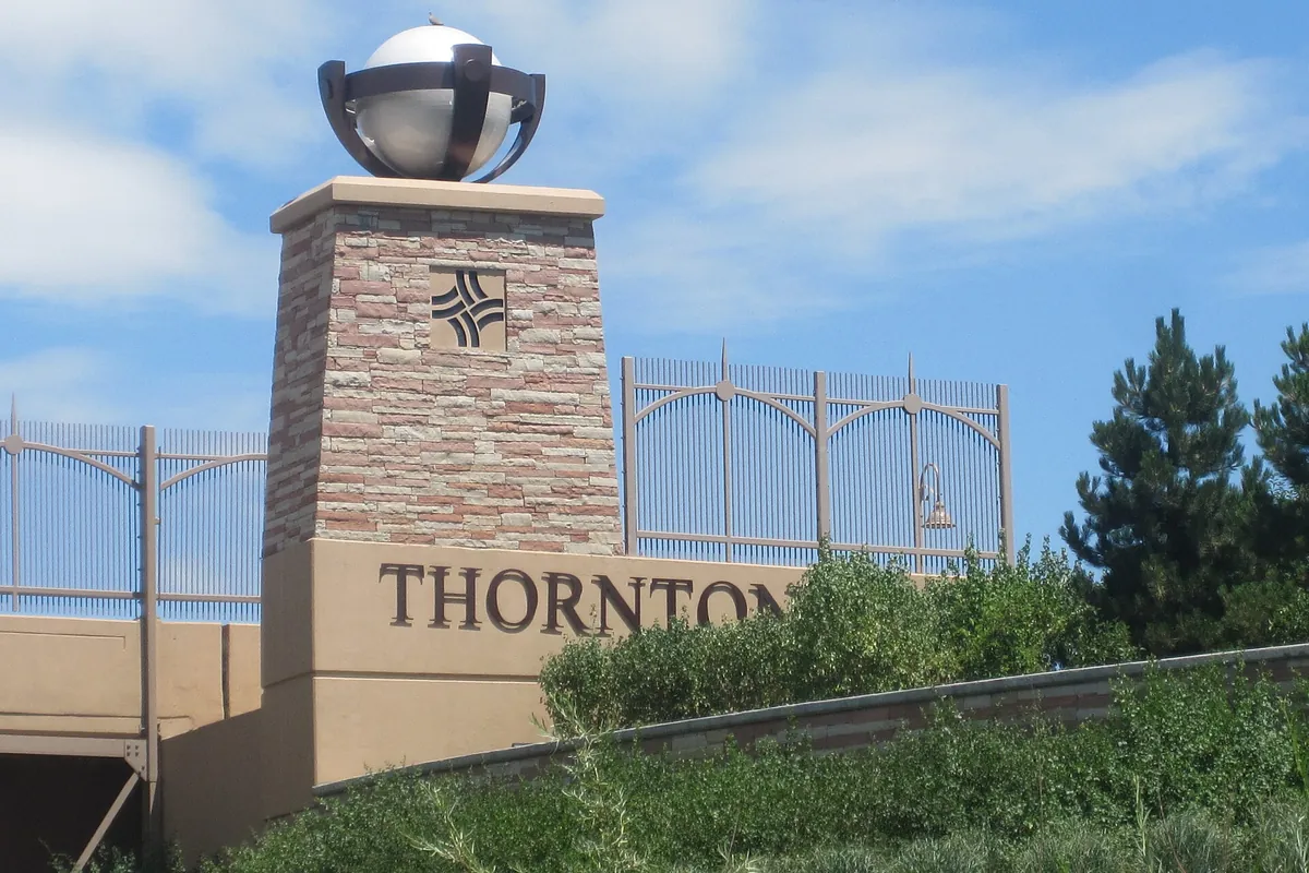 Thornton welcome sign in Thornton, Colorado